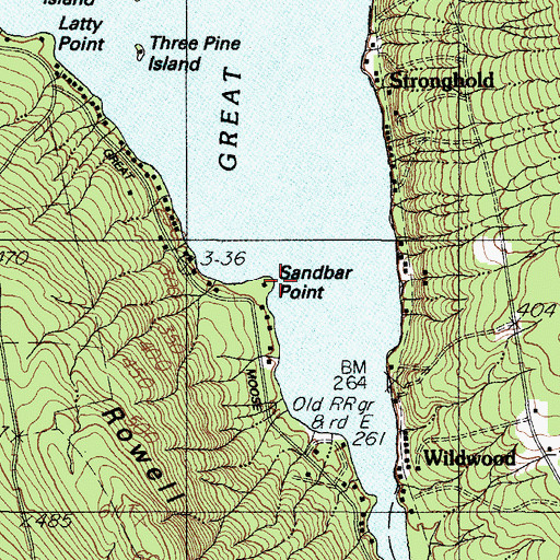 Topographic Map of Sandbar Point, ME