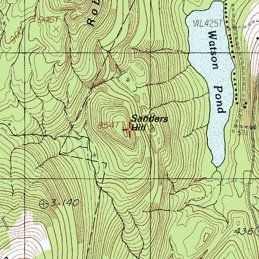 Topographic Map of Sanders Hill, ME