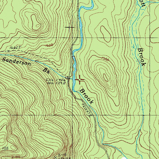 Topographic Map of Sanderson Brook, ME