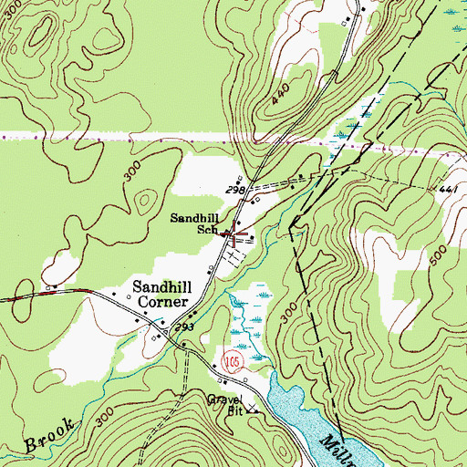 Topographic Map of Sandhill School, ME