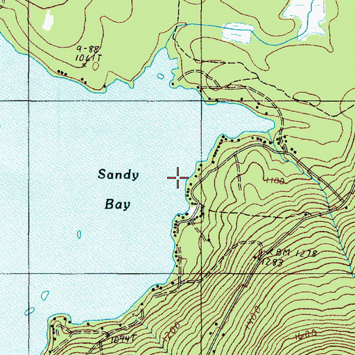 Topographic Map of Sandy Bay, ME
