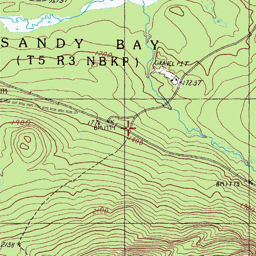 Topographic Map of Sandy Bay Farm, ME