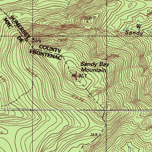 Topographic Map of Sandy Bay Mountain, ME
