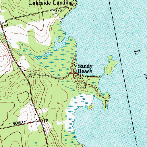 Topographic Map of Sandy Beach, ME