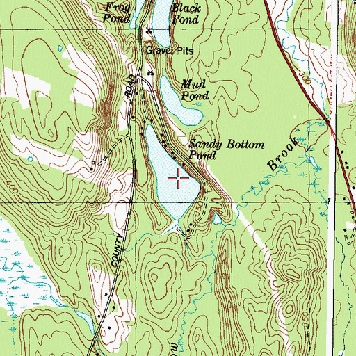 Topographic Map of Sandy Bottom Pond, ME