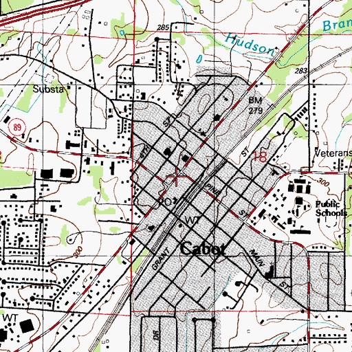 Topographic Map of Cabot, AR