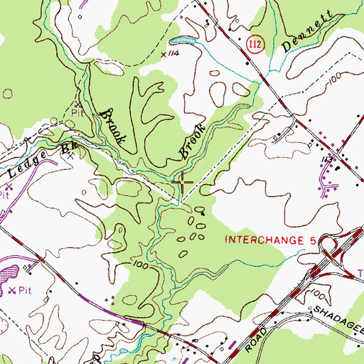 Topographic Map of Sandy Brook, ME