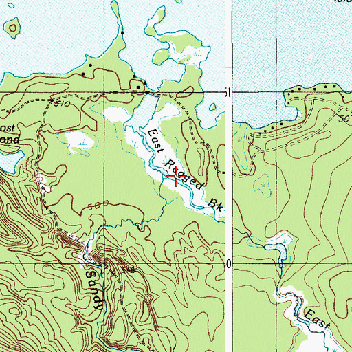 Topographic Map of Sandy Brook, ME