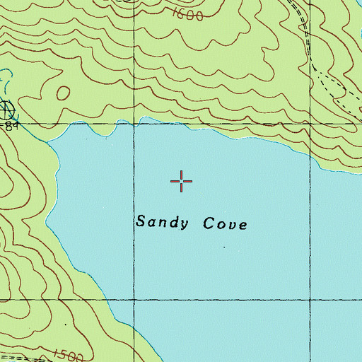 Topographic Map of Sandy Cove, ME