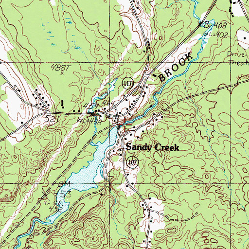 Topographic Map of Sandy Creek, ME