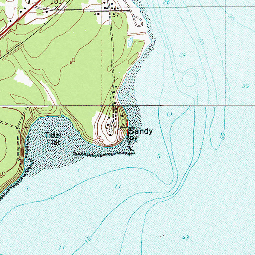 Topographic Map of Sandy Point, ME