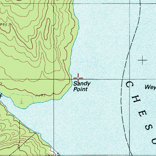 Topographic Map of Sandy Point, ME