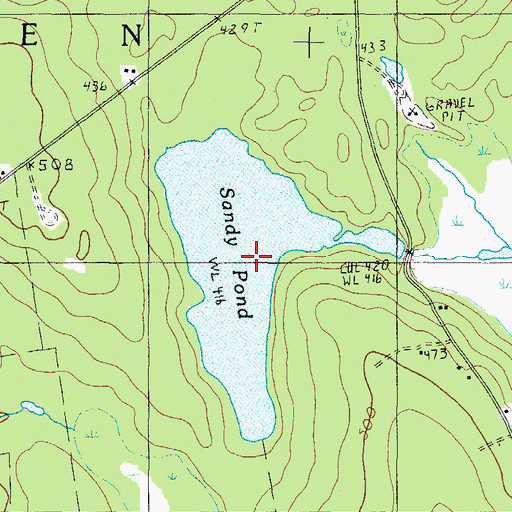 Topographic Map of Sandy Pond, ME