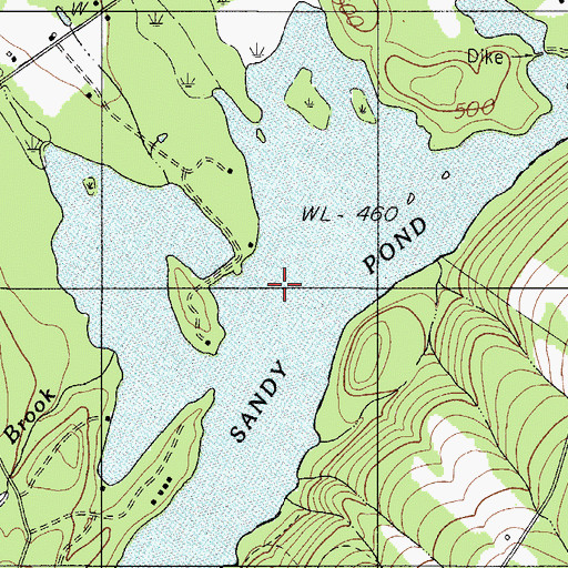 Topographic Map of Sandy Pond, ME