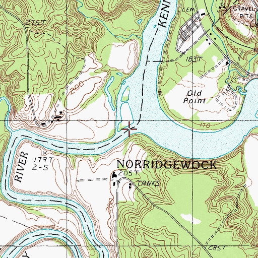 Topographic Map of Sandy River, ME