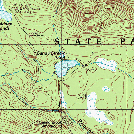 Topographic Map of Sandy Stream Pond, ME