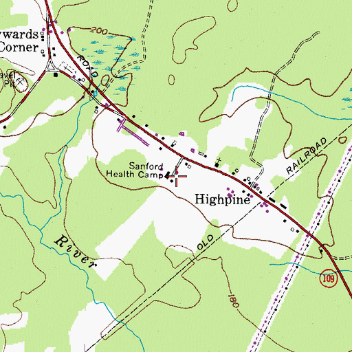 Topographic Map of Sanford Health Camp, ME