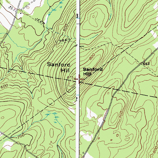 Topographic Map of Sanford Hill, ME