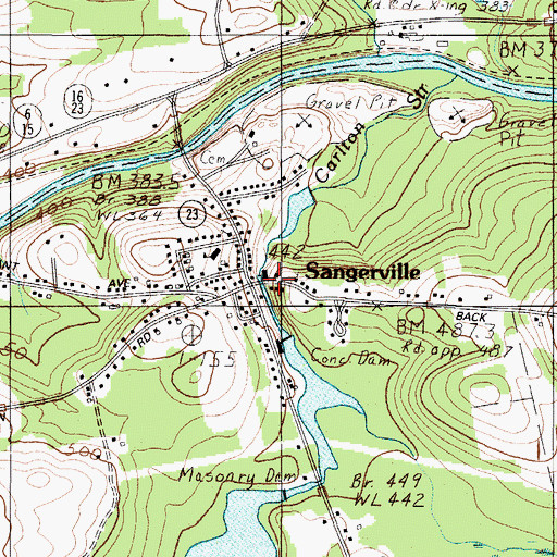 Topographic Map of Sangerville, ME