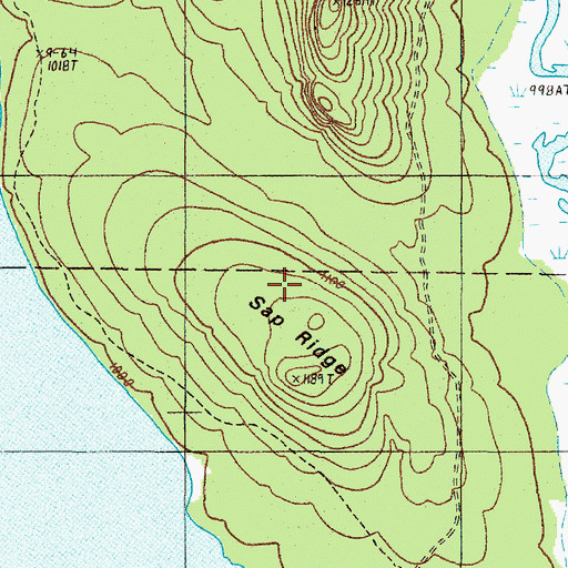 Topographic Map of Sap Ridge, ME