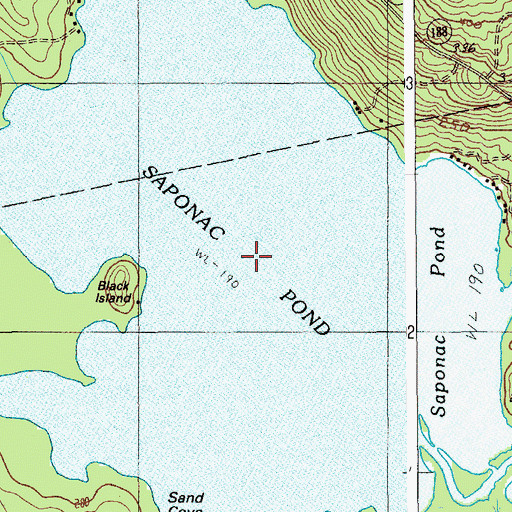 Topographic Map of Saponac Pond, ME