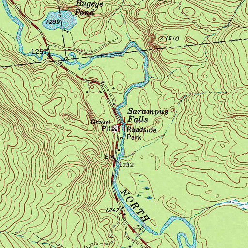 Topographic Map of Sarampus Falls, ME