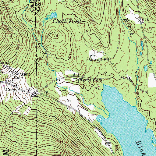 Topographic Map of Sargent Cemetery, ME
