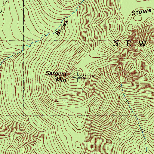 Topographic Map of Sargent Mountain, ME