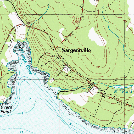 Topographic Map of Sargentville, ME