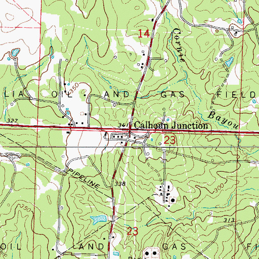 Topographic Map of Calhoun Junction, AR