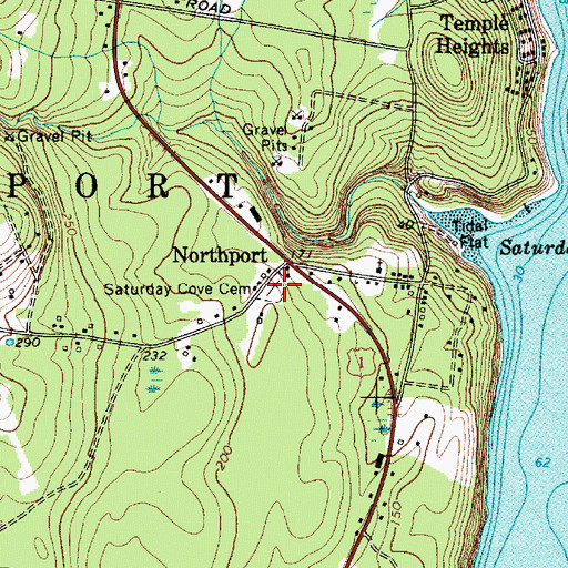 Topographic Map of Saturday Cove Cemetery, ME