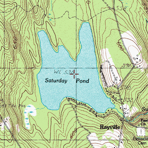 Topographic Map of Saturday Pond, ME