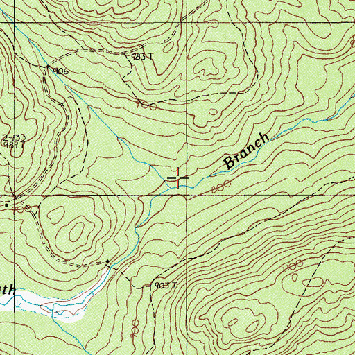 Topographic Map of Sauls Brook, ME