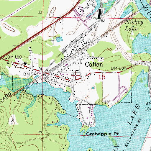 Topographic Map of Calion, AR