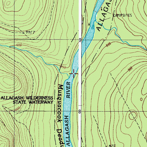 Topographic Map of Savage Brook, ME