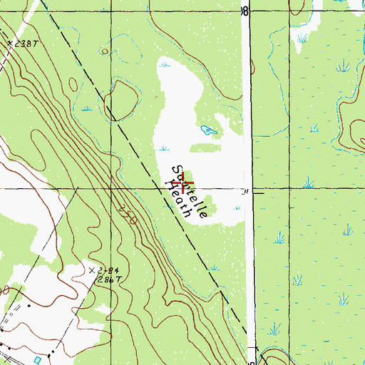 Topographic Map of Sawtelle Heath, ME