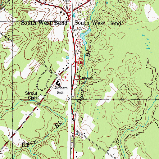 Topographic Map of Sawyer Cemetery, ME