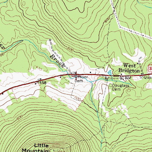 Topographic Map of Sawyer Cemetery, ME