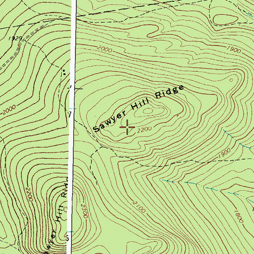 Topographic Map of Sawyer Hill Ridge, ME