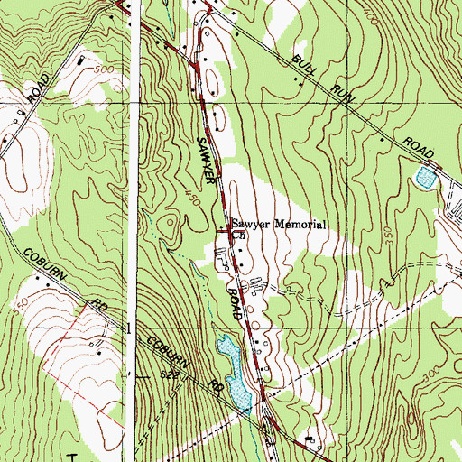 Topographic Map of Sawyer Memorial Church, ME
