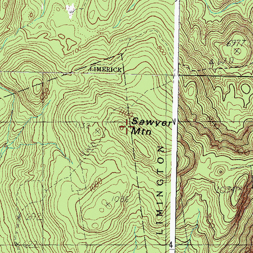 Topographic Map of Sawyer Mountain, ME