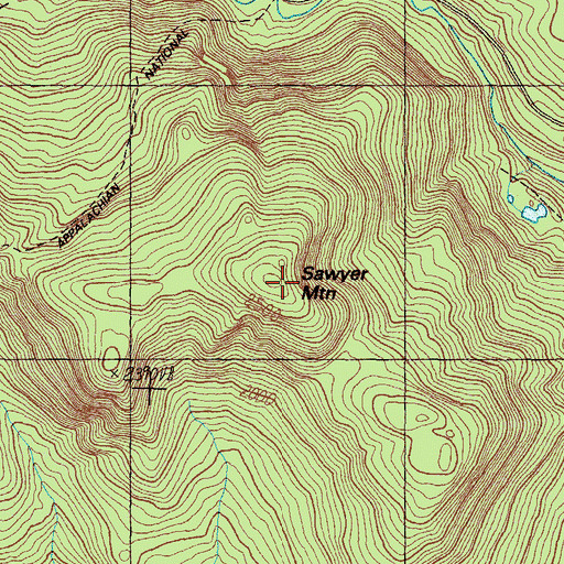 Topographic Map of Sawyer Mountain, ME