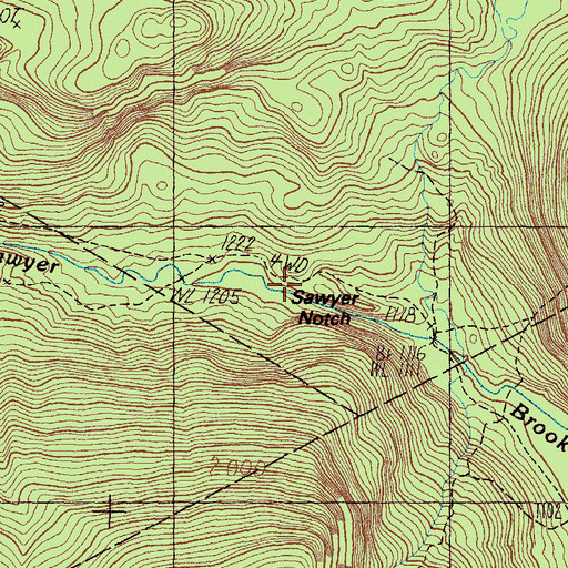 Topographic Map of Sawyer Notch, ME