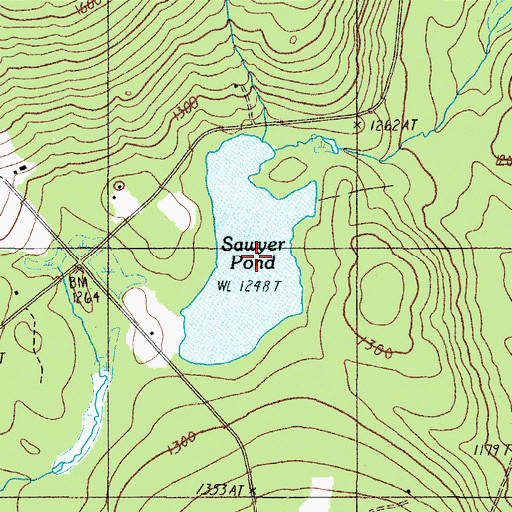 Topographic Map of Sawyer Pond, ME