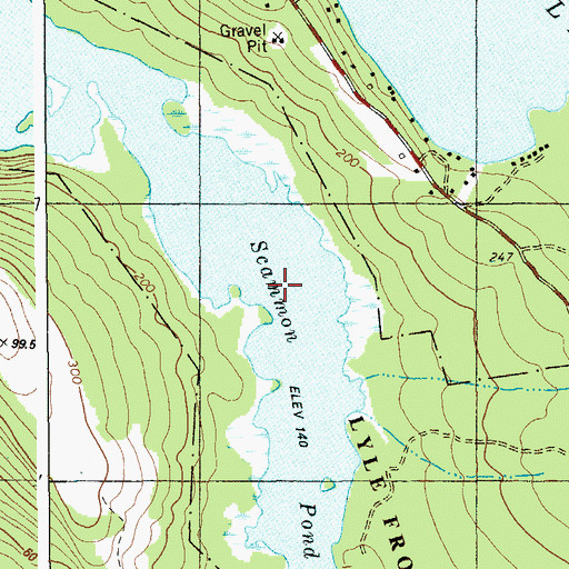Topographic Map of Scammon Pond, ME