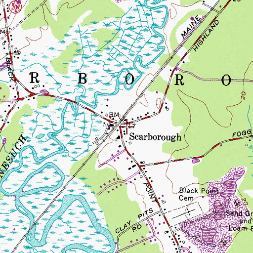 Topographic Map of Scarborough, ME