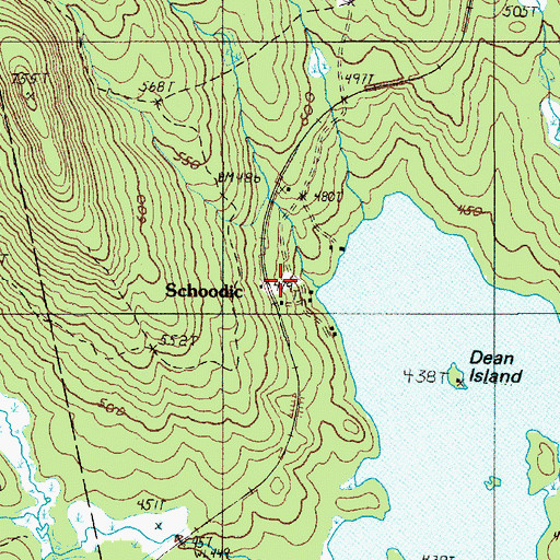 Topographic Map of Schoodic, ME