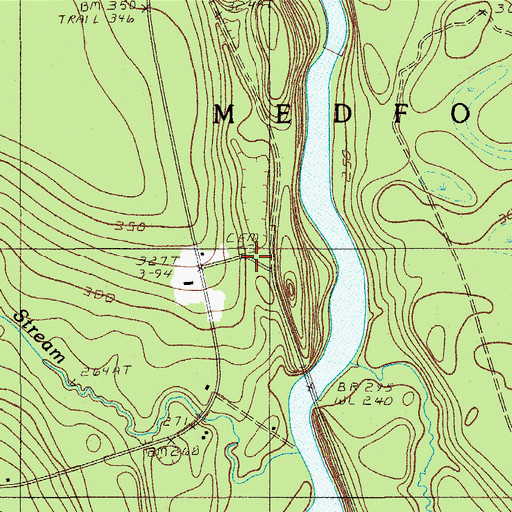 Topographic Map of Schoodic Cemetery, ME