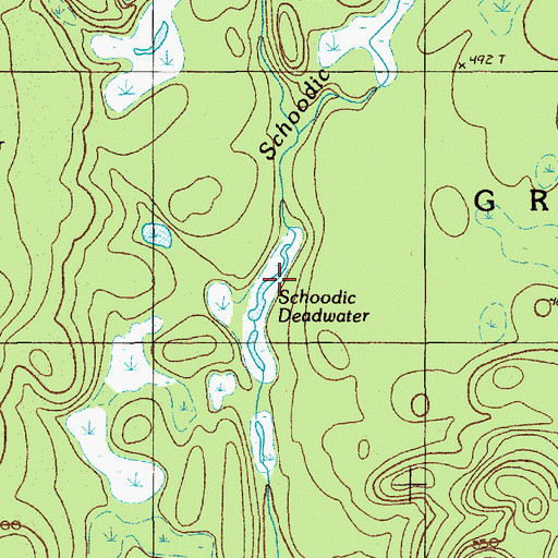 Topographic Map of Schoodic Deadwater, ME