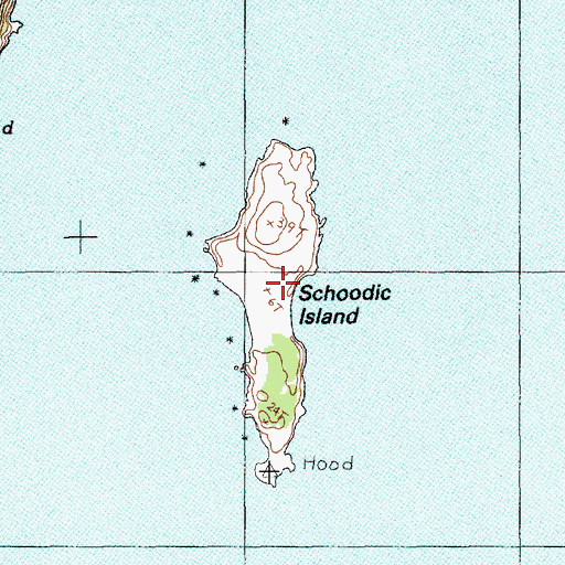 Topographic Map of Schoodic Island, ME